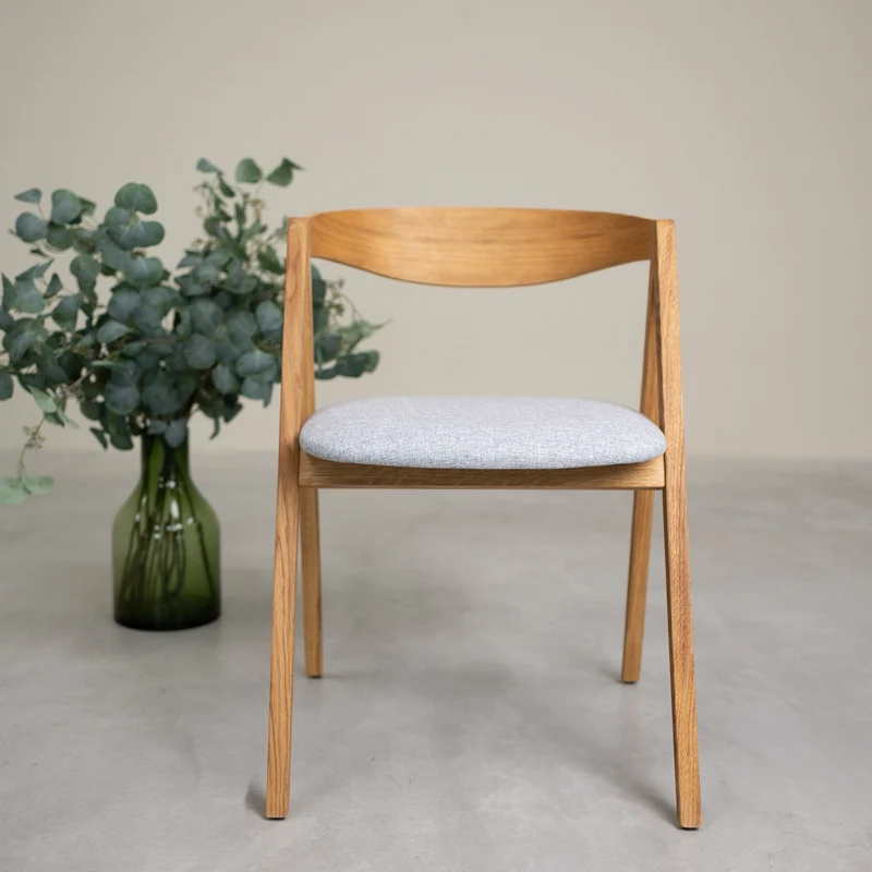 Chaise en bois massif de chêne naturel Oscar, revêtement - Lot de 2 ou de 4 chaises - NordicStory