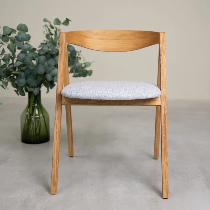 Chaise en bois massif de chêne naturel Oscar, revêtement - Lot de 2 ou de 4 chaises - NordicStory