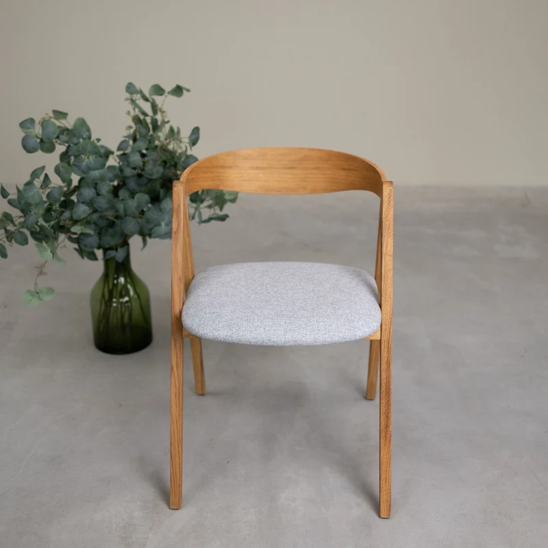 Chaise en bois massif de chêne naturel Oscar, revêtement - Lot de 2 ou de 4 chaises - NordicStory
