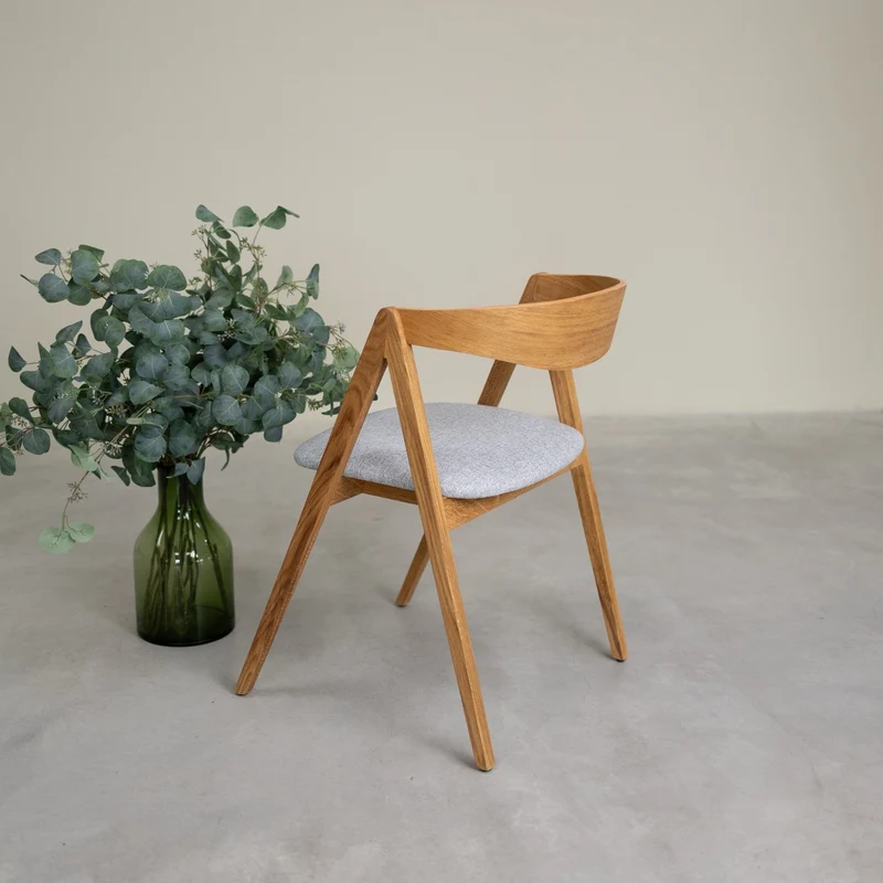 Chaise en bois massif de chêne naturel Oscar, revêtement - Lot de 2 ou de 4 chaises - NordicStory