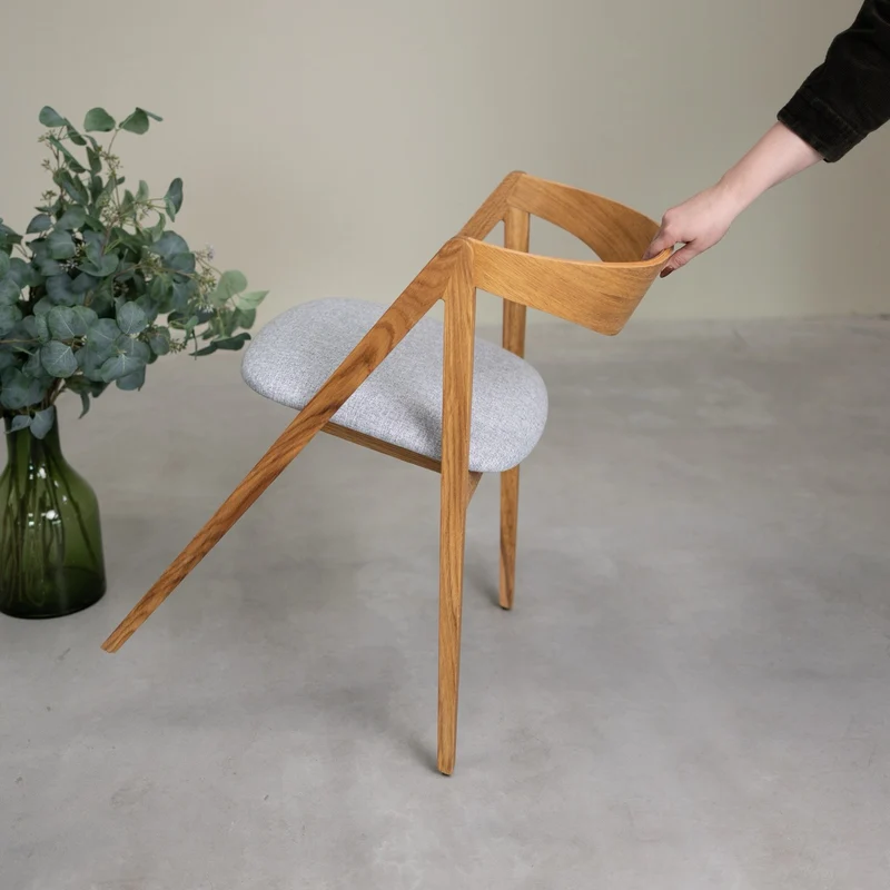 Chaise en bois massif de chêne naturel Oscar, revêtement - Lot de 2 ou de 4 chaises - NordicStory