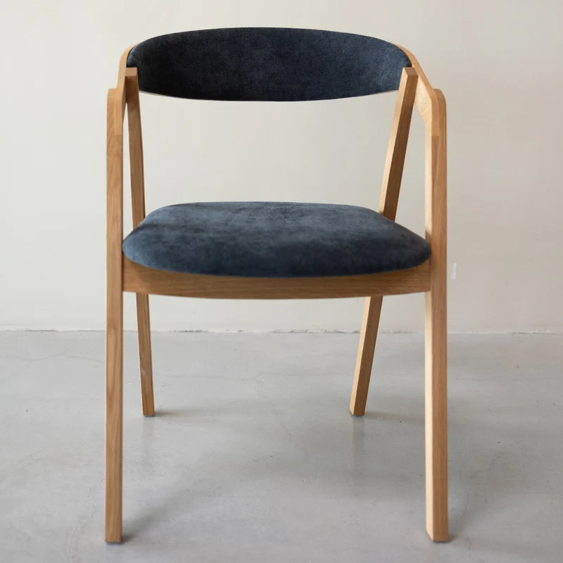 Chaise en bois massif de chêne Knut, revêtement Beige/Gris Anthracite - Lot de 2 ou de 4 chaises - NordicStory
