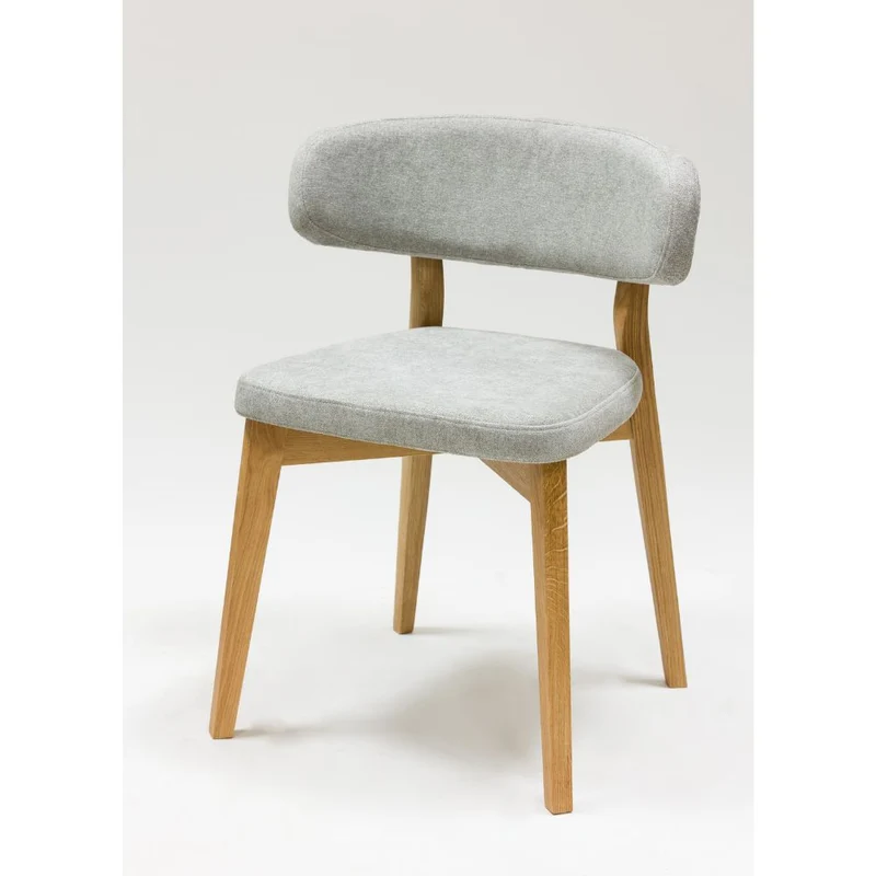 Chaise en bois massif de chêne Claus, revêtement Gris/Marron - Lot de 2 ou 4 chaises - NordicStory