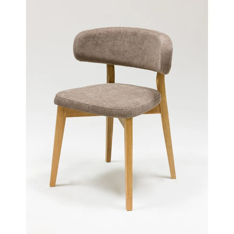 Chaise en bois massif de chêne Claus, revêtement Gris/Marron - Lot de 2 ou 4 chaises - NordicStory