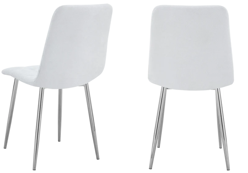 Chaises en tissu texturé gris capitonnées - Milan x4