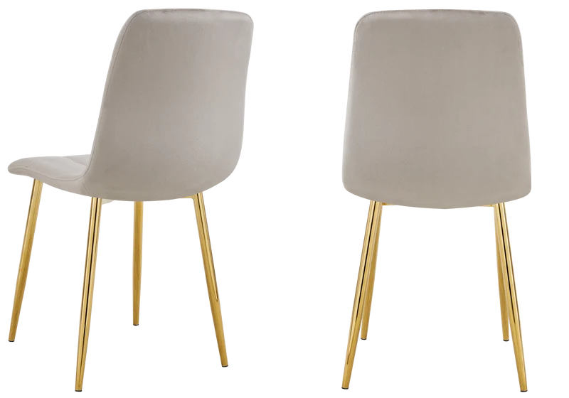 Chaises en velours taupe capitonnées - Milan x4