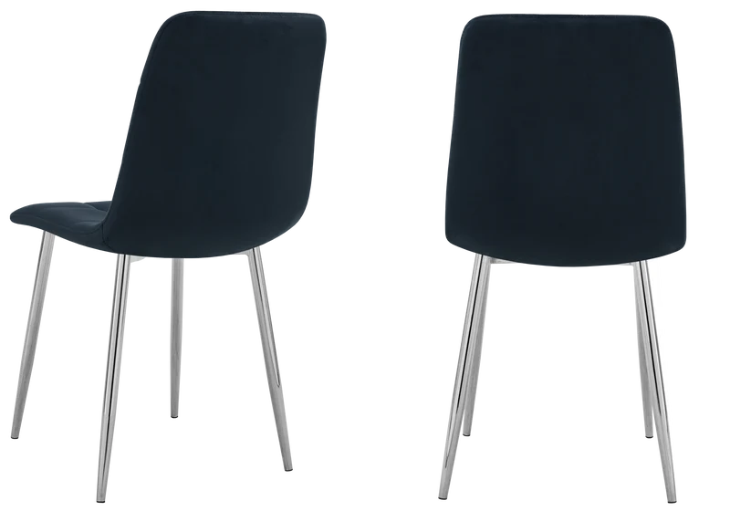 Chaises en velours noir capitonnées - Milan x4