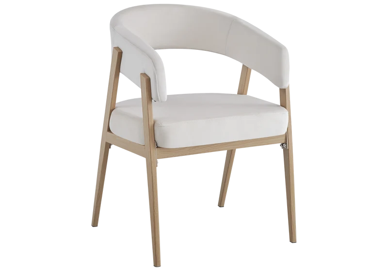 Fauteuil de table texturé beige chêne - Oslo x4