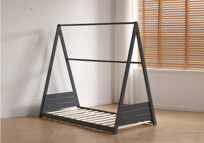Lit cabane enfant bois gris - Joye