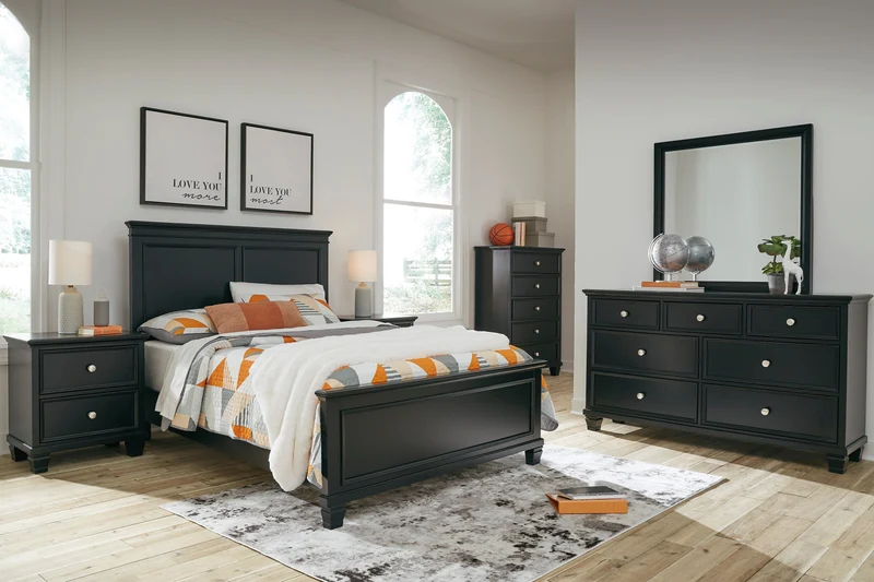 Mobilier de chambre à coucher 5 pièces Simple / Double / Grand / Très grand - Lanolee