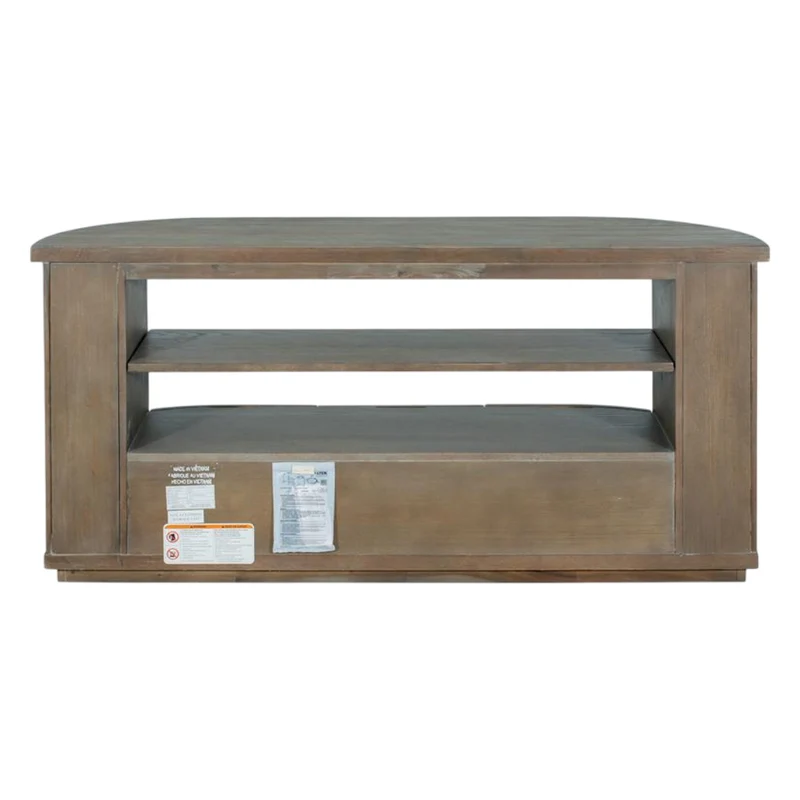 Table console en bois/placage de chêne brun grisâtre avec 3 tiroirs - Bosley