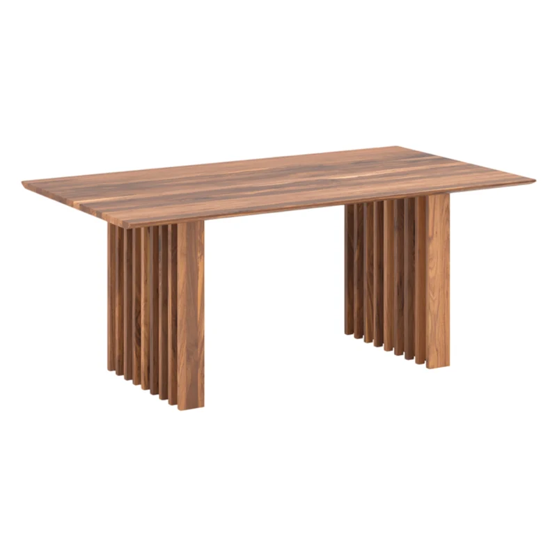 Table de salle à manger rectangulaire en bois de noyer naturel - Lexie