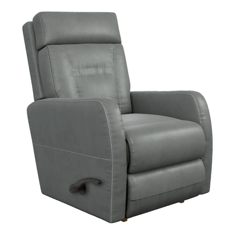 Fauteuil berçant et inclinable en cuir gris - Lennon