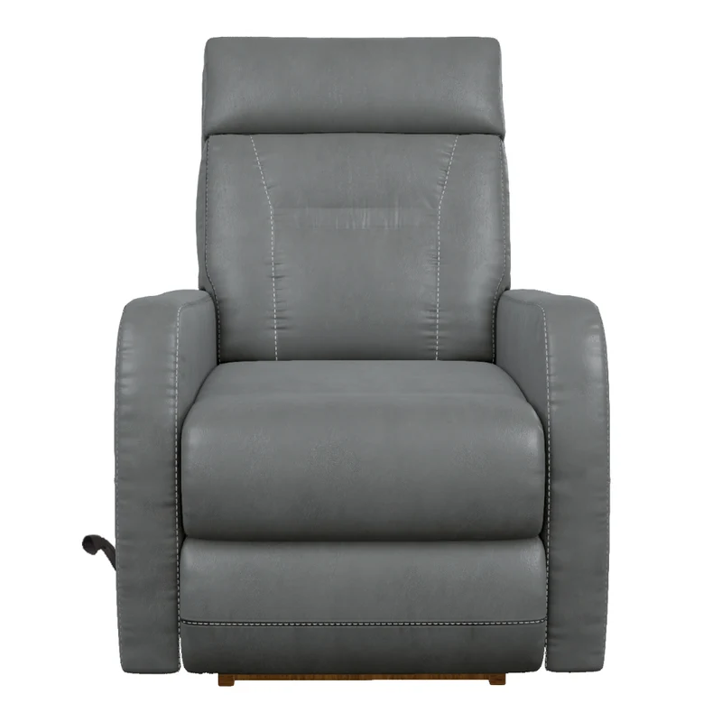 Fauteuil berçant et inclinable en cuir gris - Lennon