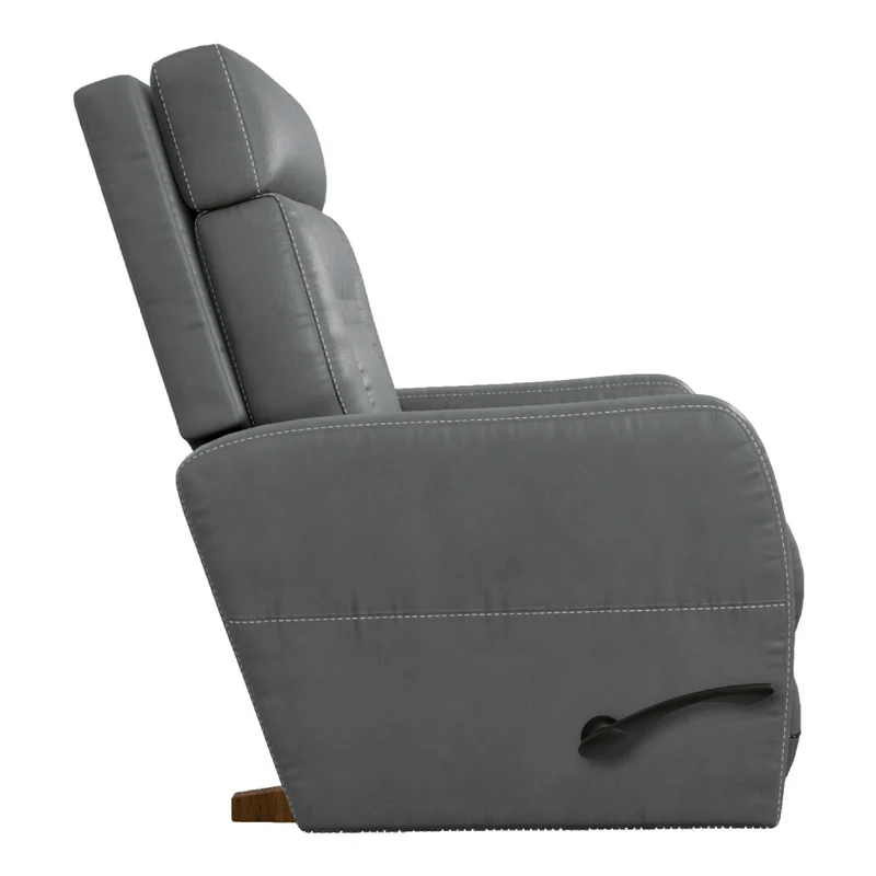 Fauteuil berçant et inclinable en cuir gris - Lennon