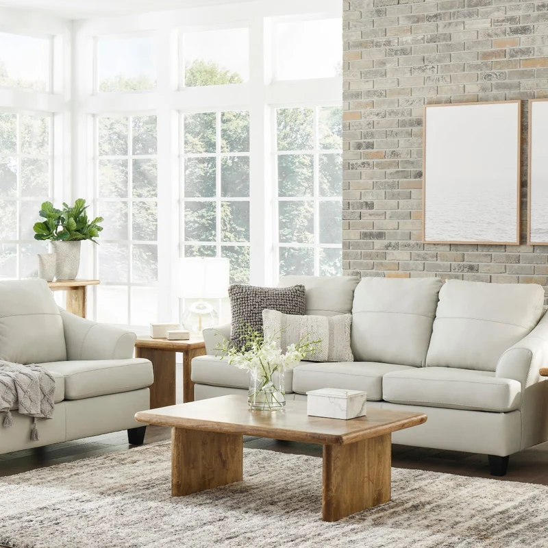 Sofa en cuir blanc coconut - Genoa