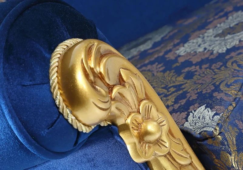 Ensemble canapé baroque blue marine TUĞRA