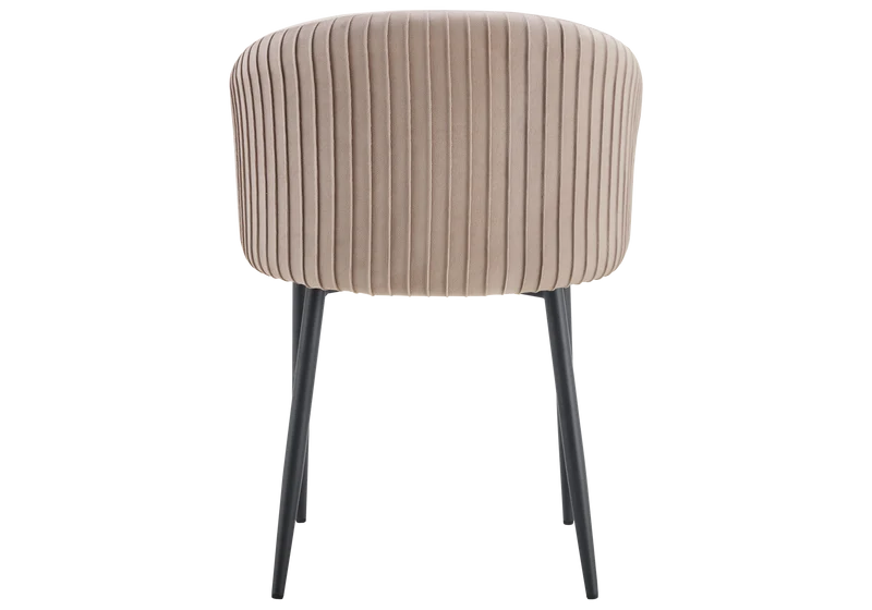 Chaise salle manger velours taupe pieds noir - Sora x2