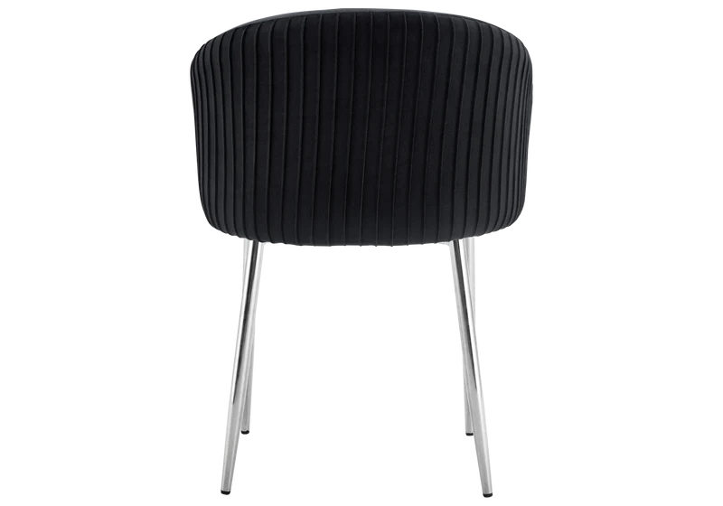 Chaise salle manger velours noir pieds chromé - Sora x2