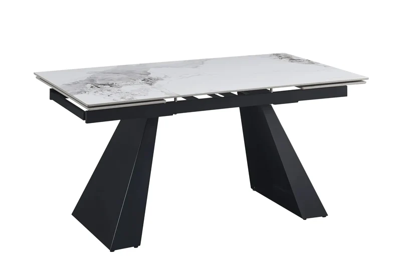 Table extensible noir marbre blanc - Como