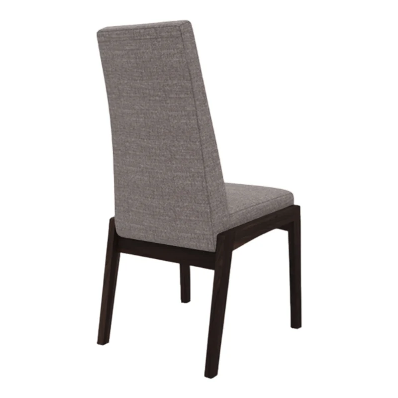 Chaise de salle à manger rembourrée en tissu gris et en bois de merisier - Sit