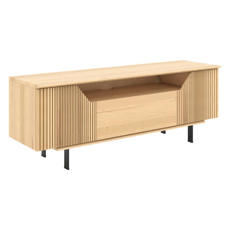 Meuble de télévision en bois de merisier et noyer avec 3 tiroirs - Blind