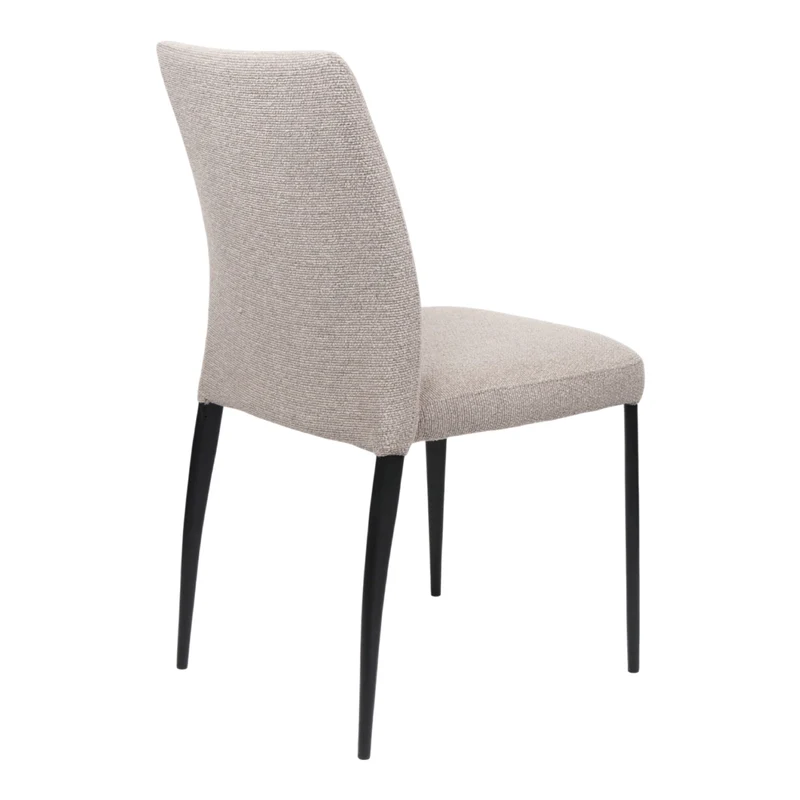 Chaise de salle à manger rembourrée en tissu et métal noir mat - Denny