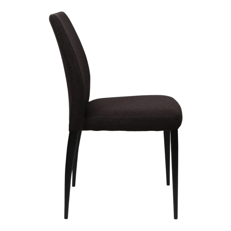 Chaise de salle à manger rembourrée en tissu et métal noir mat - Denny