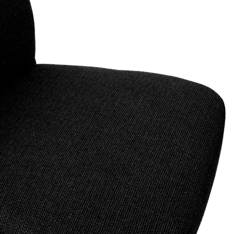 Chaise de salle à manger rembourrée en tissu et métal noir mat - Denny