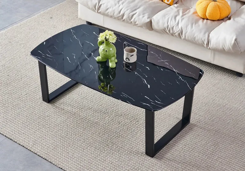 Table basse noire marbre noir - Lyly