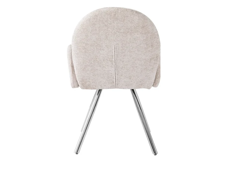 Fauteuil de table velours moka pieds argentés - Mimi x2
