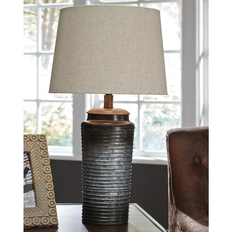 Ensemble de 2 lampes de tables en métal galvanisé gris 25 po. - Norbert