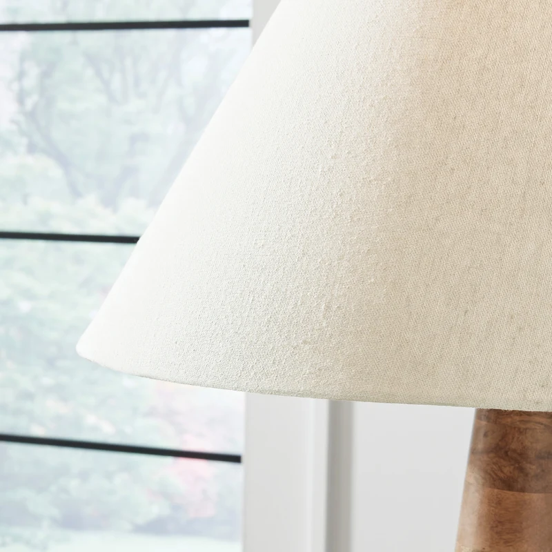 Lampe sur pied en bois brun naturel 58 po. - Danset