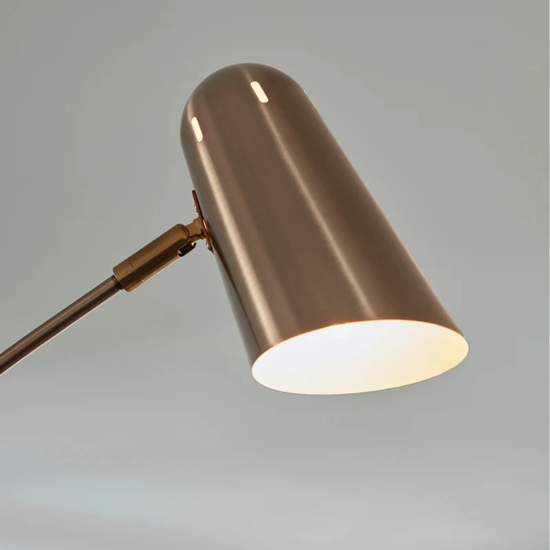 Lampe sur pied arquée en métal doré et marbre noir 95 po - Colldale