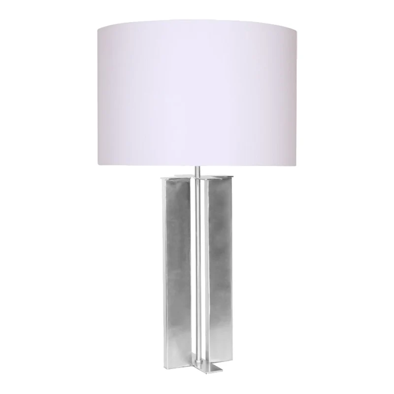 Lampe de table en métal au fini acier brossé 27 po. - Karson