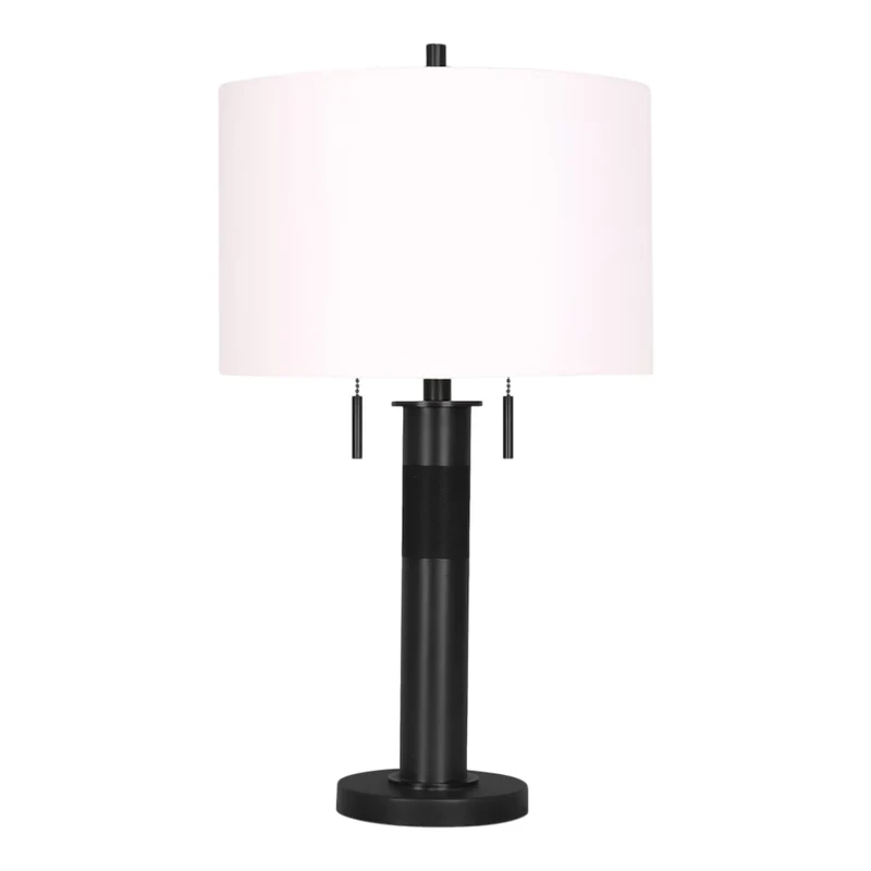 Lampe de table en métal texturé noir 27 po. - Alloy