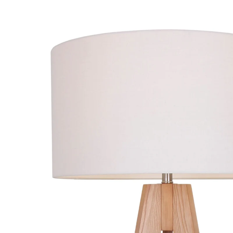 Lampe sur pied trépied en bois naturel avec DEL intégré 62 po. - Taylor