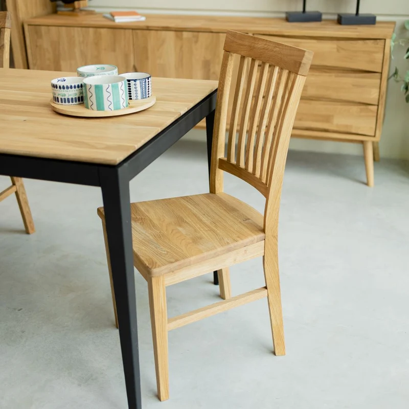 Chaise de salle à manger en bois massif de chêne Provence – Lot de 2 ou 4 chaises - NordicStory