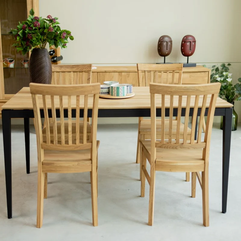 Chaise de salle à manger en bois massif de chêne Provence – Lot de 2 ou 4 chaises - NordicStory