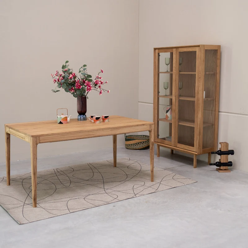 Table à manger extensible en bois massif de chêne Bergamo - NordicStory