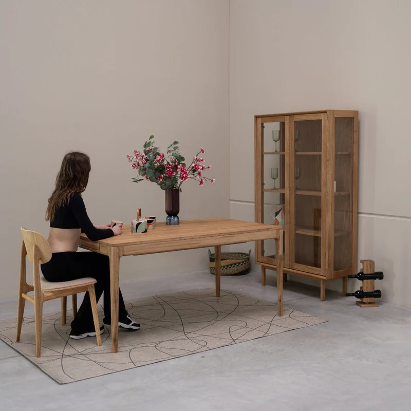 Table à manger extensible en bois massif de chêne Bergamo - NordicStory