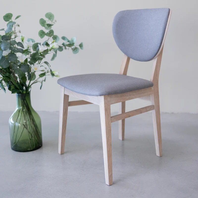 Chaise de salle à manger en bois massif de chêne blanchi Nova – Lot de 2 ou 4 chaises - NordicStory