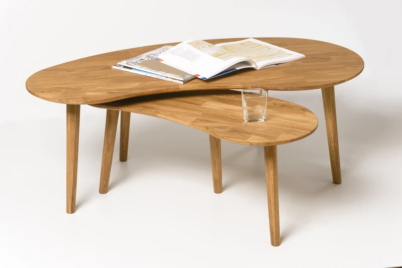 Table basse gigogne en bois massif de chêne Escandi - NordicStory