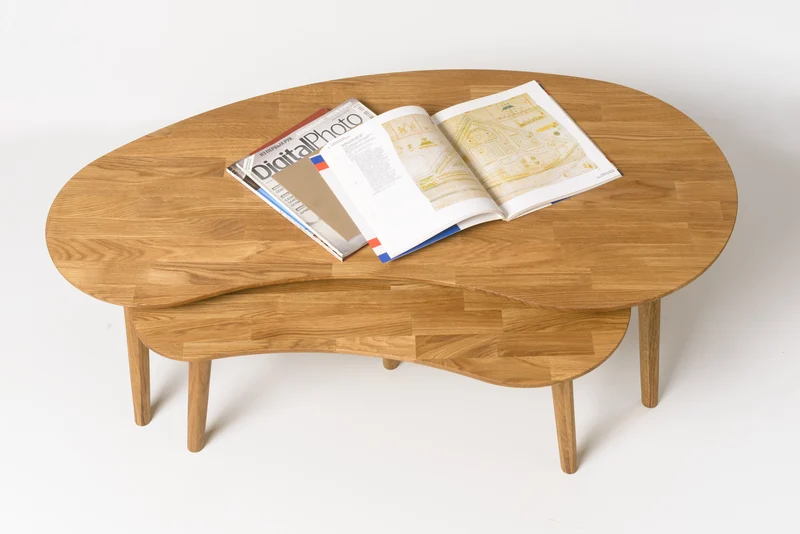 Table basse gigogne en bois massif de chêne Escandi - NordicStory