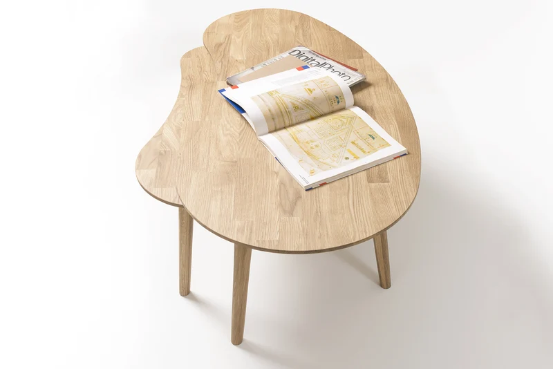 Table basse gigogne en bois massif de chêne Escandi - NordicStory