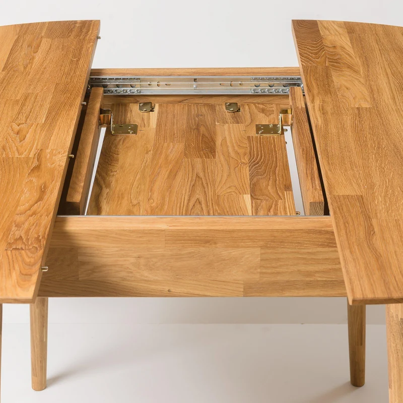 Table à manger ronde extensible en chêne massif Escandi 3 - NordicStory