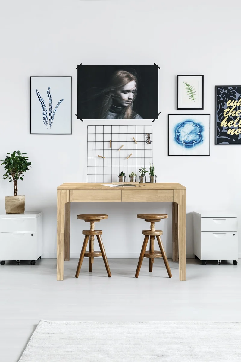 Bureau console en bois massif de chêne Axel I - NordicStory
