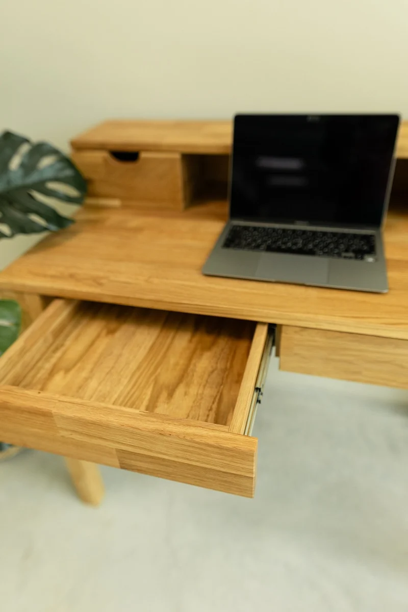 Bureau console en bois massif de chêne Axel II – NordicStory