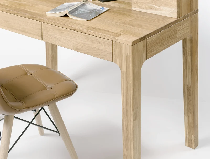 Bureau console en bois massif de chêne Axel II – NordicStory