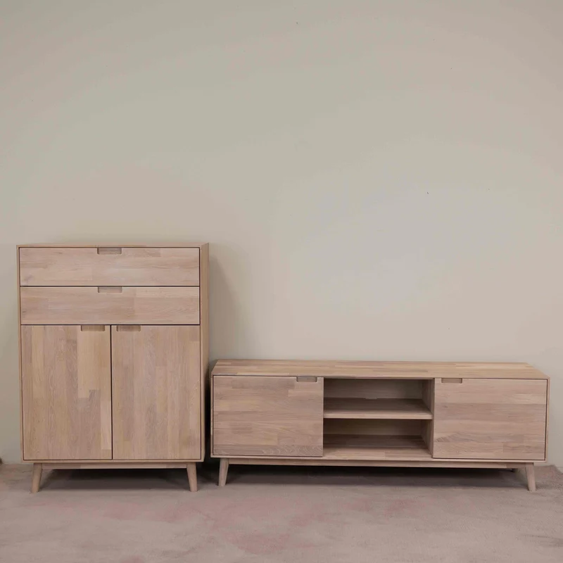 Buffet commode en bois massif de chêne Escandi 2 - NordicStory